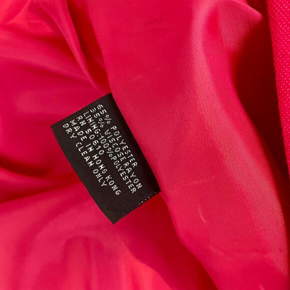 Vintage 90s Kasper Pink Blazer Boxy Woven Embroidered Glam Suit Jacket Size 16 - Picture 11 of 11